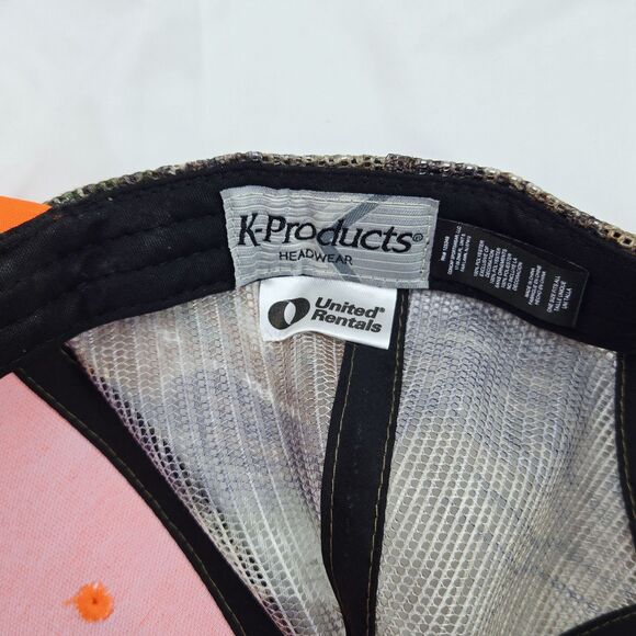 RealTree Camo Bright Orange United Rentals Trucker Hat Cap - Picture 9 of 11